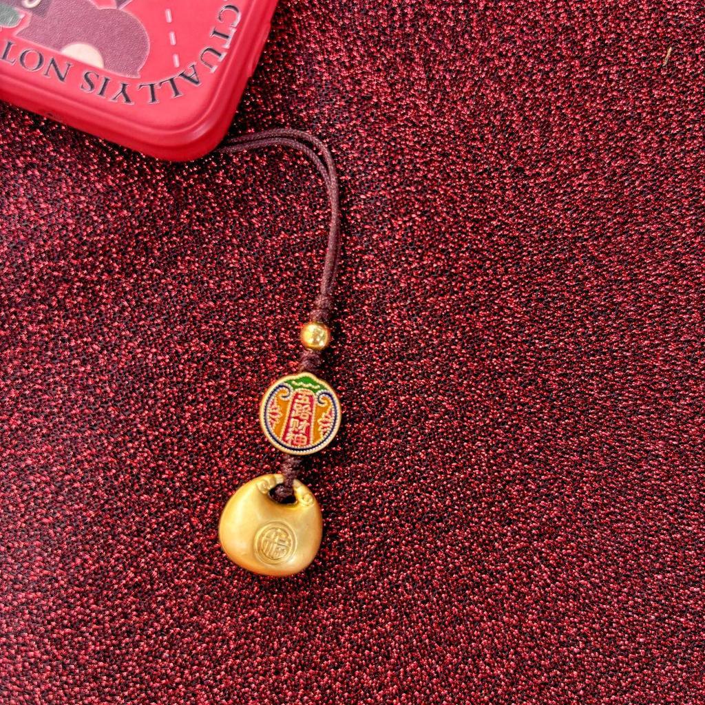 Ancient Gold Good Luck Red Rope Keychain Pendant