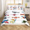Kids Aircraft Bedding Set 3D Army Airplane Duvet Cover for Boys Girls Cartoon Aircraft Quilt Cover Plane Airliner Bedding 2Pcs