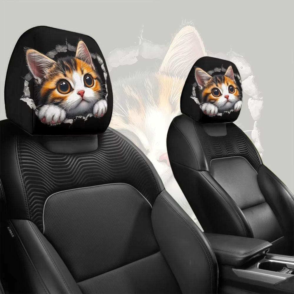 2Pcs Breathable Car Seat Cover Santa Claus Car Seat Headrest  Auto Interior Accessories
