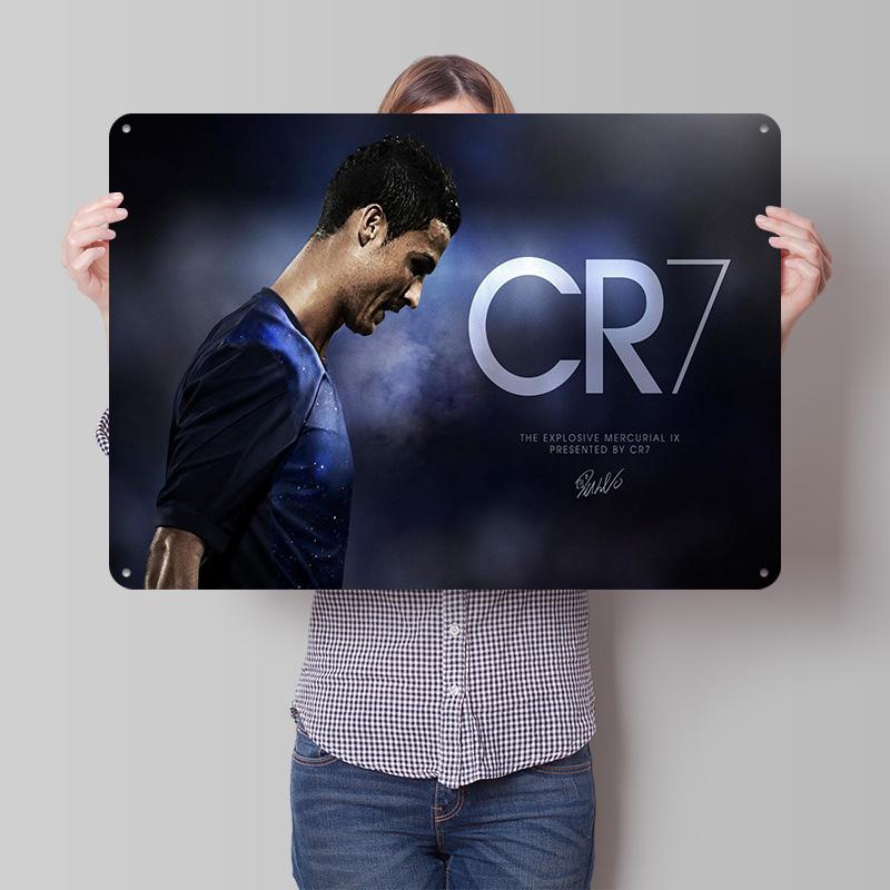 Cristiano Ronaldo Fußball Metallposter Benutzerdefinierte Wandkunst Retro Vintage Blechschilder für Man Cave Dekoration Haus Hausdekoration