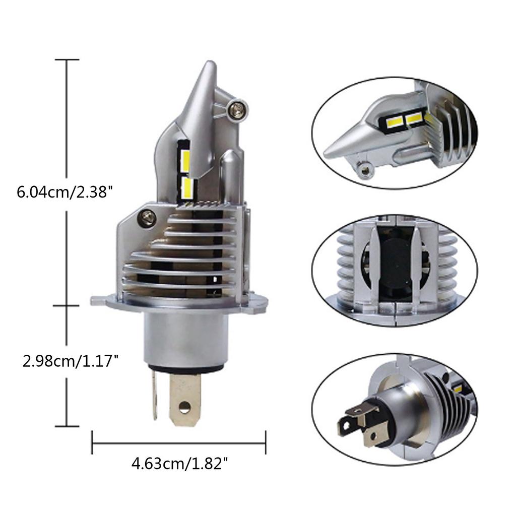 H4 LED Bulbs Brighter LED Lights 50 000+ Hour Lifespan 9-36V 5000LM White Non-polarity Pack of 2