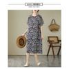 Navy Knee-length Mid-length Mom Temperament Dresses