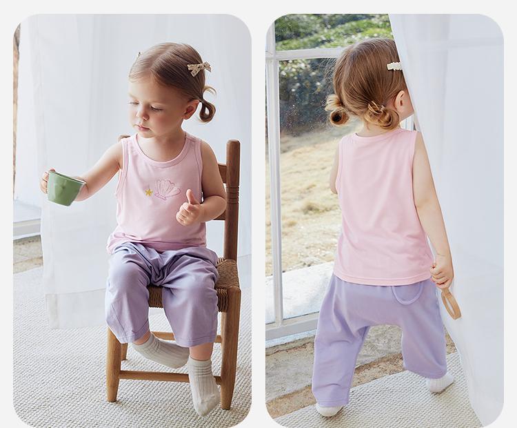 [2-piece Set] Mini Balabala Boys and Girls' Tank Top, Skin Friendly, Cool and Breathable Modal Top 2026