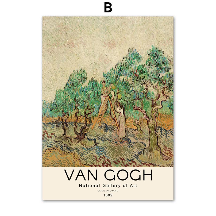 Van Gogh Museum Abstract Nordic Poster Exhibition Wall Art Print Canvas Painting National Gallery Decor Pictures For Living Room