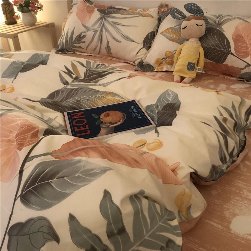 Cartoon Color Matching Four-piece Set Quilt Cover Bedding Quilt Cover Dormitory Bed Single Three-piece Set