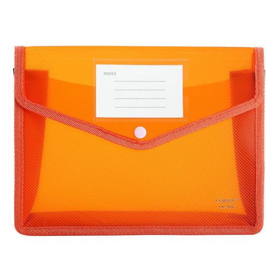 A4 Colorful File Folder with Label Pocket Horizontal Snap Button Portable Examination Paper Document File Organizer Bag School Supplies