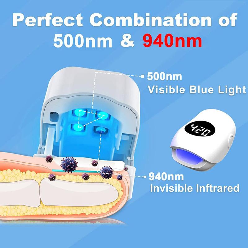 Usb Charging Nail Fungus Treatment Device-930Nm Infrared & 470Nm Blue Light Led Laser Onychomycosis Nail Care Phototherapy Lamp