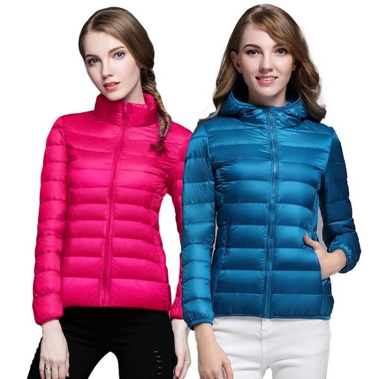 Giacca Piumino Donna Taglie Forti Stile Coreano Leggera Vestibilità Aderente Collo Alto Corta Cappotto Autunno Inverno