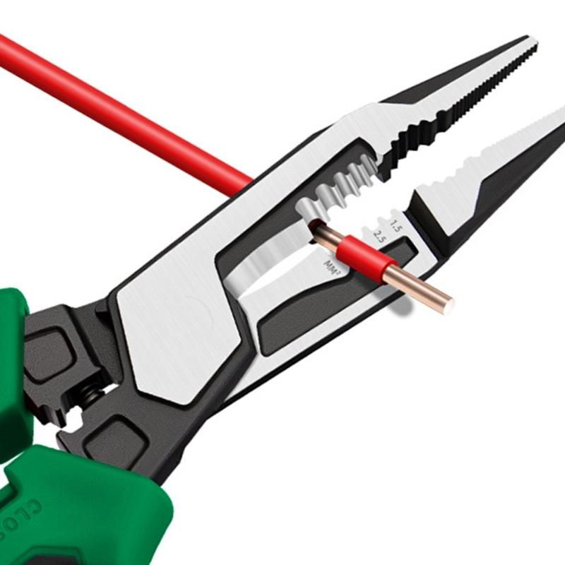 5 IN 1 Stripping Pliers with Electricity Tester Multifunctional Wire Stripping Plier Electrician Crimping Cable Cutting