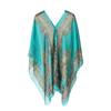 Women Summer Beach Bikini Cover Up Loose Chiffon Blouse Shawl Scarf with Buttons