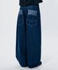 SOMEPLACE MAN Paisley Bandana Color Block Pocket Detail Wide Fit Denim Pants [Medium Blue]