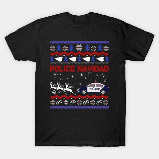 Police Navidad Ugly Christmas Sweater Design Made in Australia T-Shirt 3XL