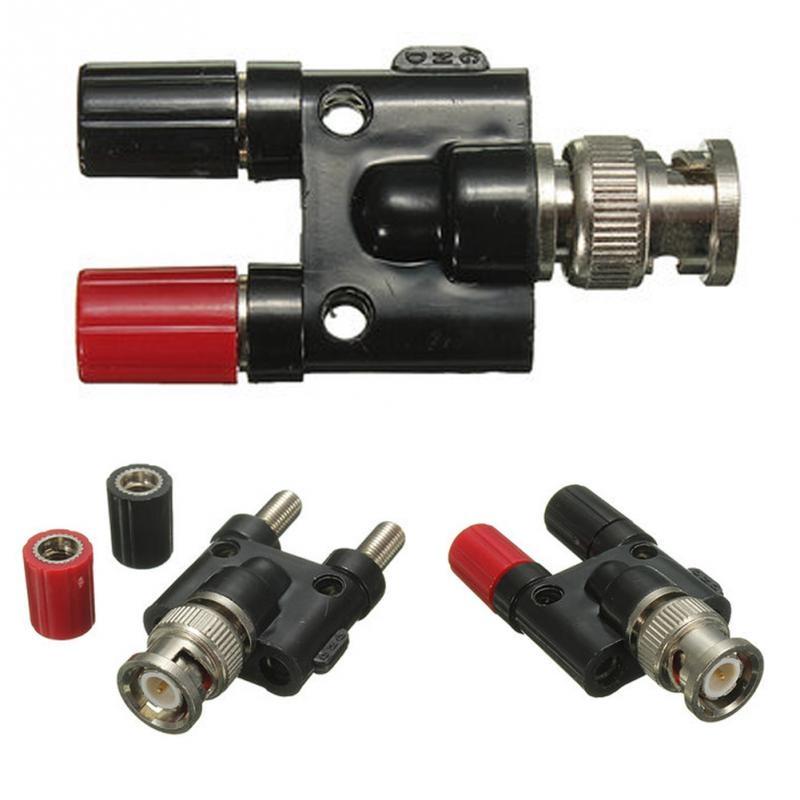 Drop Shipping Metal+Plastic BNC Male Plug To Two Dual Banana Jack RF Adapter Connector wholesale