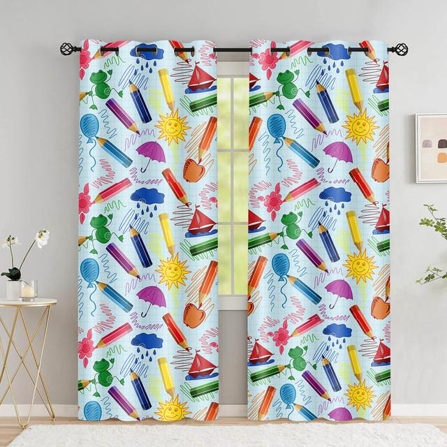 Tende Oscuranti Per Cameretta Con Animali Del Bosco – 2 Pannelli 106x160 Cm | Tenda Con Volpi, Alci E Uccelli In Acquerello Per Camere Bambini