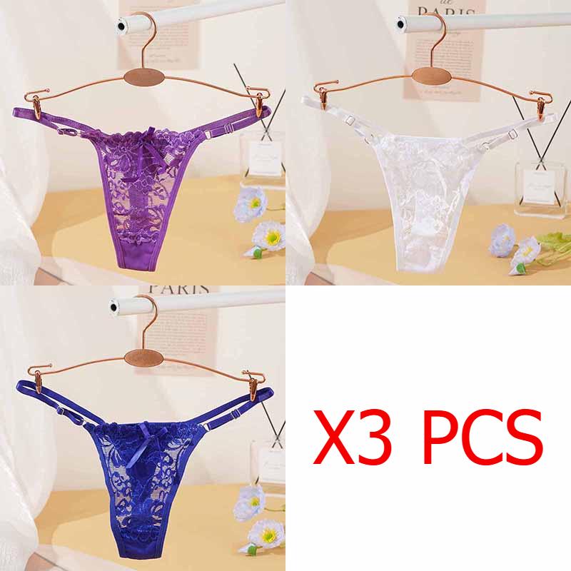 Adjustable Lace Thongs Panties Women's Sexy Lace Underwear Ultra-thin Seamless Thong Underpants Lingerie