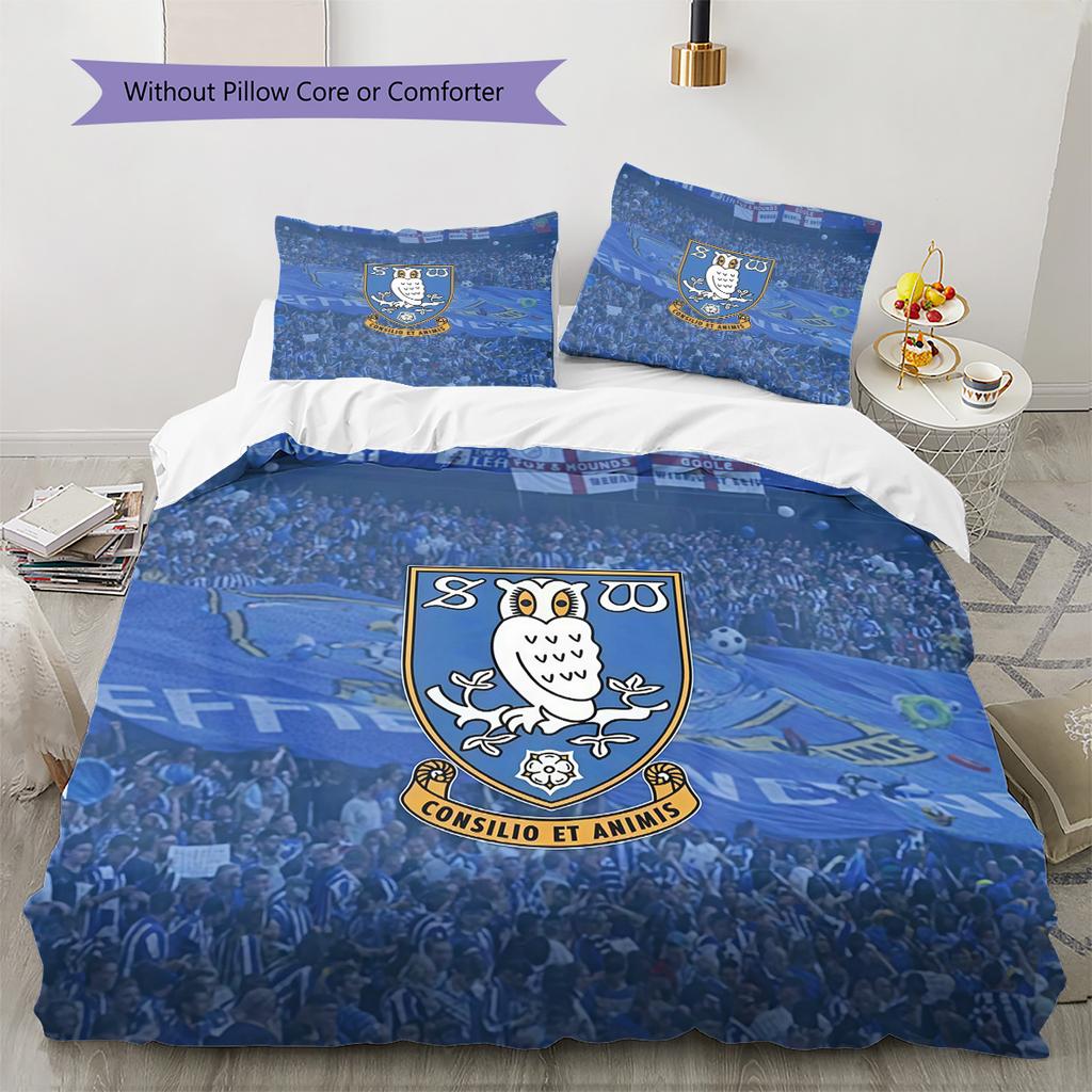 Sheffield Wednesday Pattern Bedding Quilt Set  Home Decoration  Gift (1 * Duvet Cover + 2 * Pillowcase  Without Core)