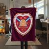 1PC Heart Football Custom Name Patterned Flannel Blanket Suitable For All Seasons For Home Decor Warmth And Comfort Gifts Holiday Present