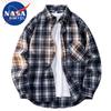 NASA MARVEL Men's Plaid Long Sleeve Shirt