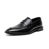 Disparo físico Primavera Nuevo Estilo Casual de Negocios Mocasines de Cuero Puntiagudos Negro Marrón Para el Uso Diario de Oficina de Hombres Zapatos sin Cordones