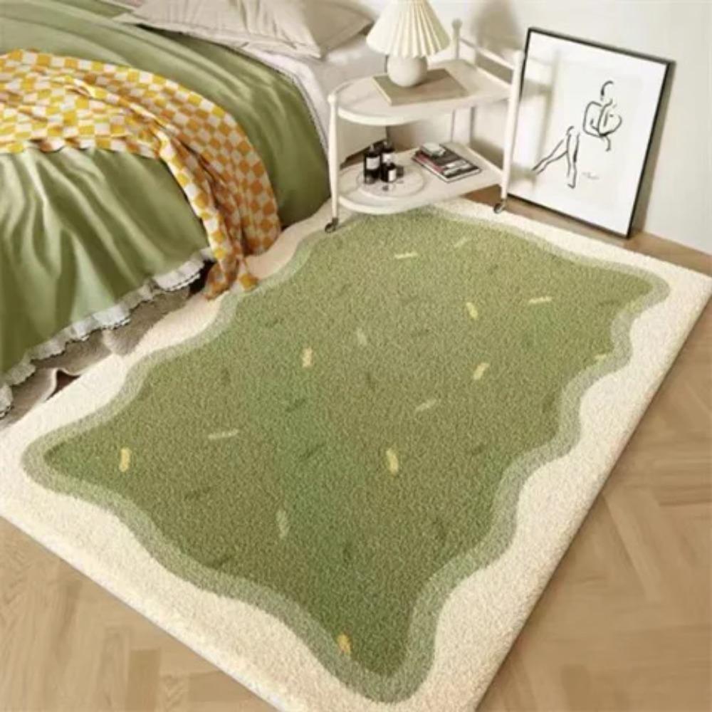 Cream Style Rugs for Bedroom Thick Plush Living Room Decoration Anti-slip Carpet Fluffy Soft Bedside Rug Home Washable Floor Mat