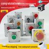 IP65 Waterproof Button Box with Emergency Stop & Indicator Light - 12345-Hole Plastic Enclosure