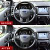 Steering Wheel Frame Cover Kit for Ford Ranger Everest Endeavour 2015- ABS Carbon Fiber Color Decorator