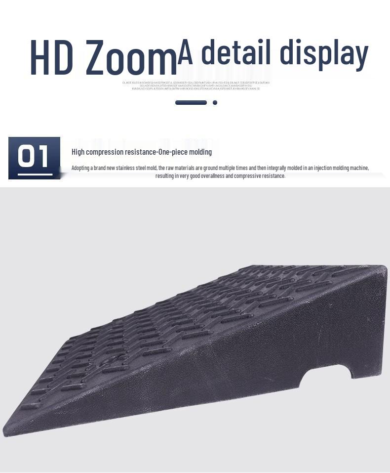 Uphill Assist Rubber Curb Ramp for Cars: Triangular Climbing Pad