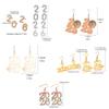 Creative 2026 Theme Earrings Acrylic Texture Geometric Earrings Ear Jewelry Suitable for Elegant Women Daily Wear