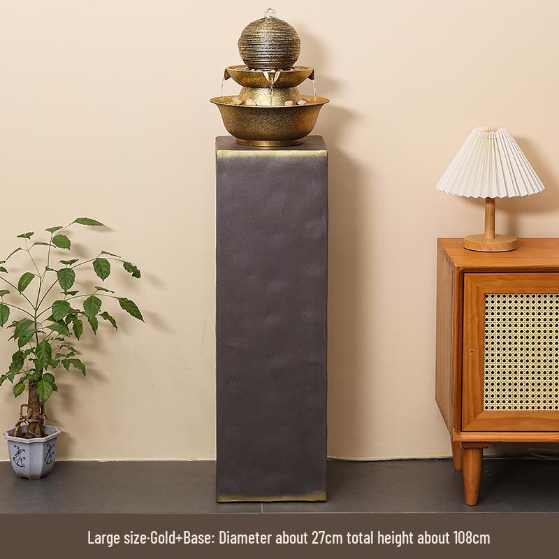 Glücklicher Feng Shui Reichtumsrad-Brunnen – Moderner minimalistischer Tischbrunnen, perfekt für Einweihungs- oder Geburtstagsgeschenke.