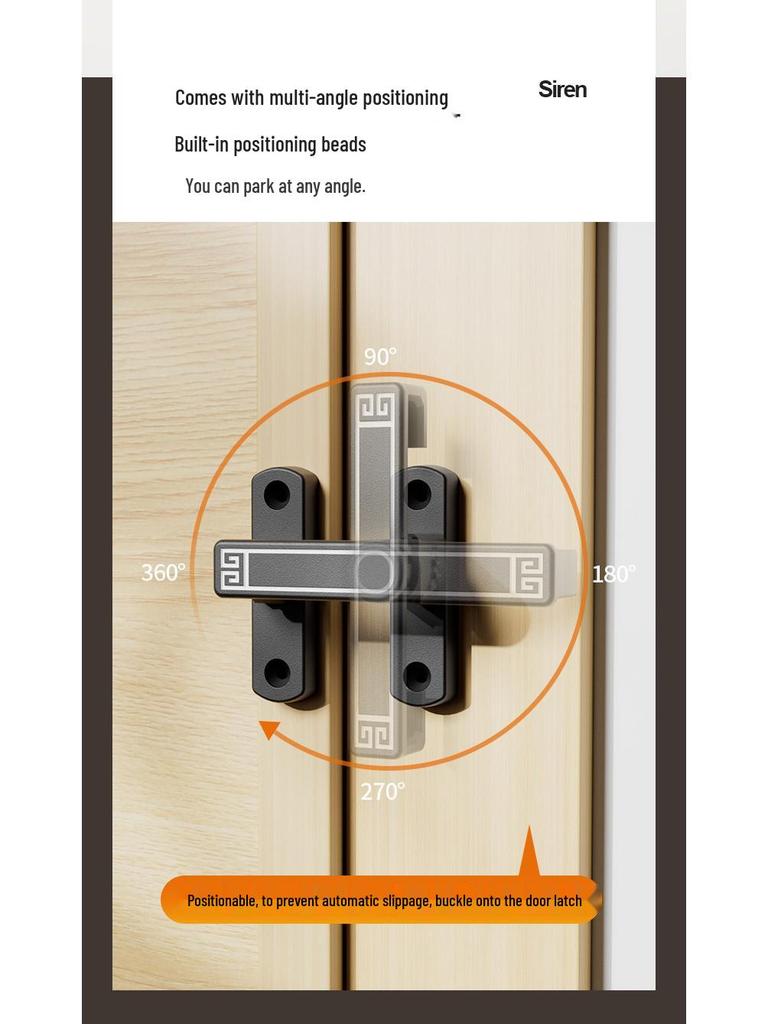 Adjustable No-Drill Surface-Mount Sliding Door Bolt Latch