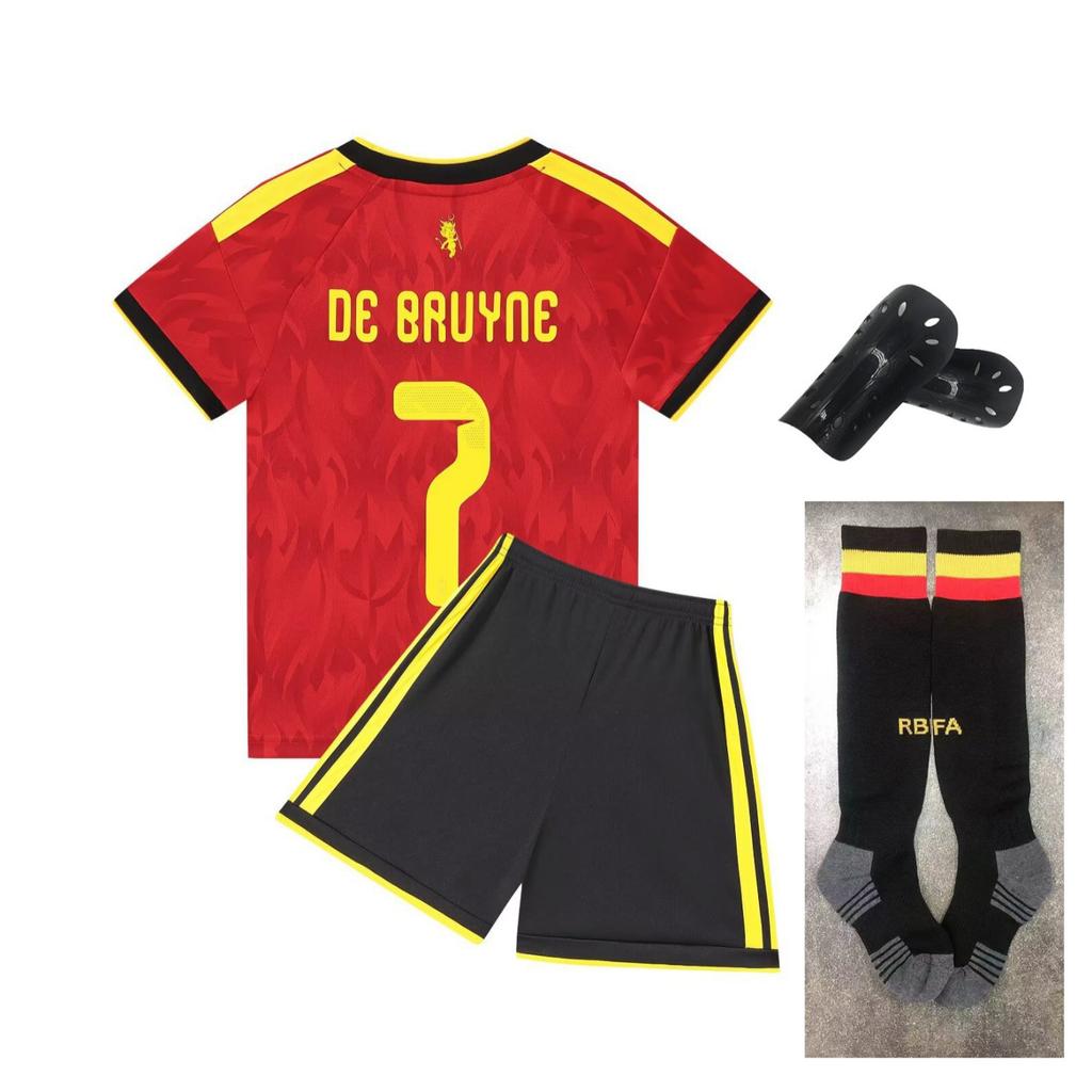 27 Belgium Home Team No. 7 National Team Football Jersey Children'S Clothing Children'S Set Size 14-30