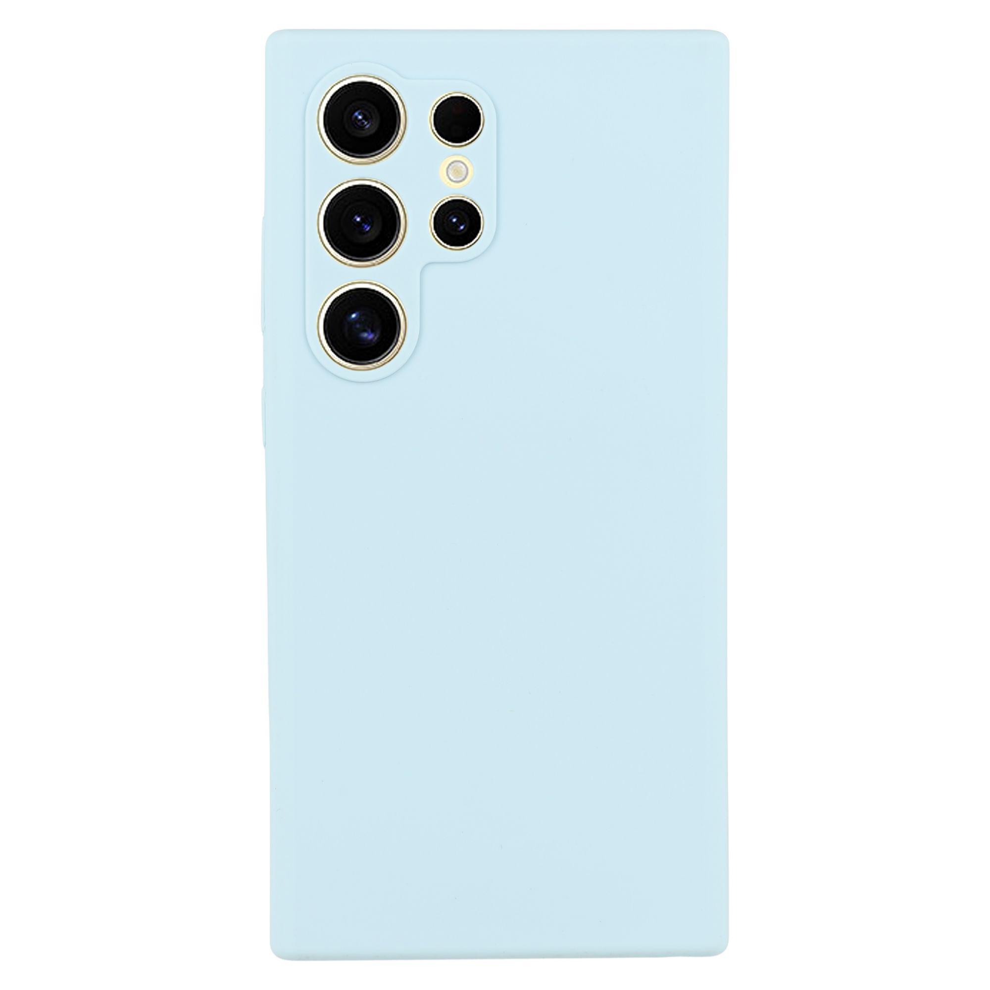 

For Samsung Galaxy S23 Ultra Cell Phone Case Liquid Silicone Dropproof Cover Baby Blue