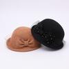 % Australian Wool Beret Retro Mesh Basin Hat French Temperament Top Hat Bow Show Face Small Painter Hat