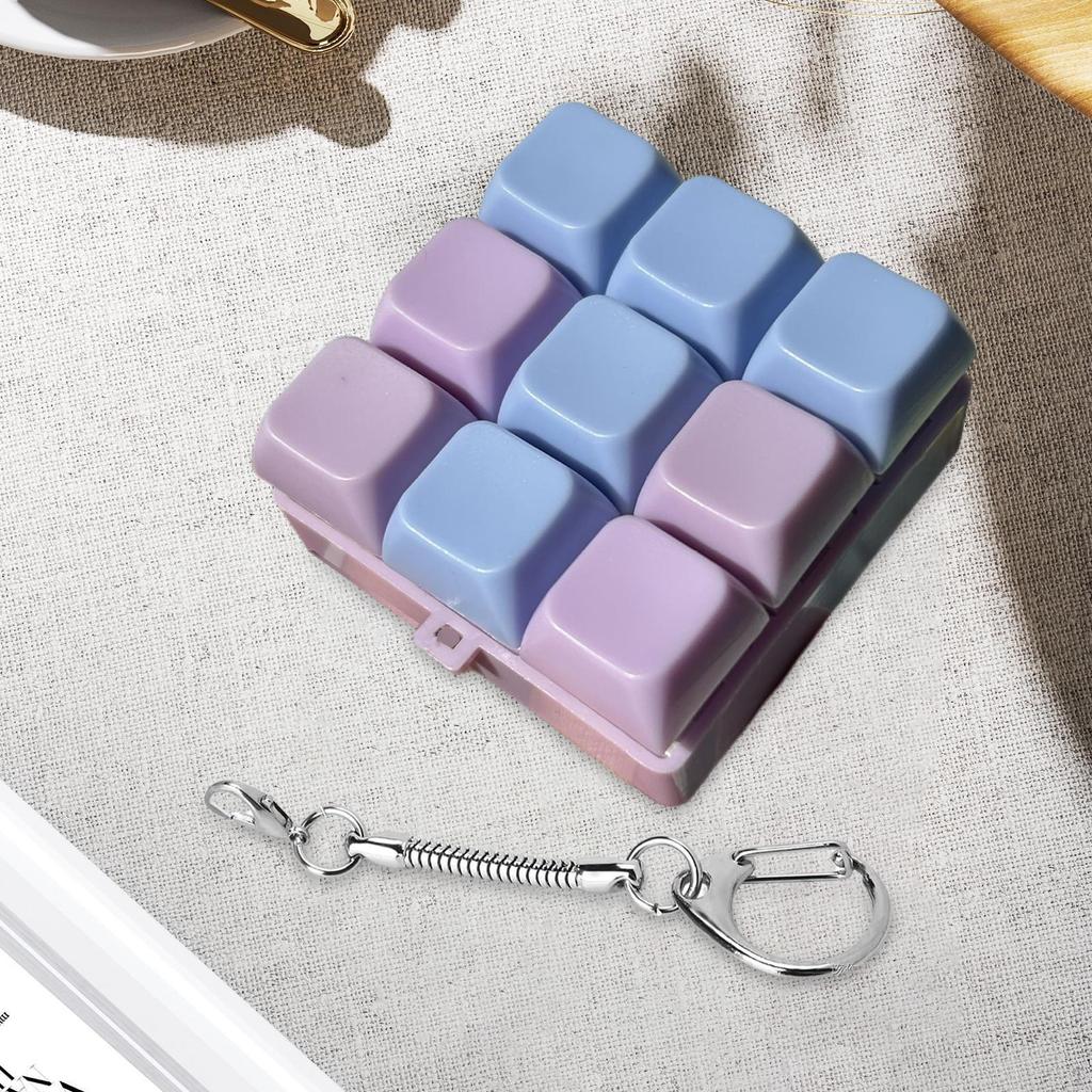 Tastatur Fidget Nøkkelring 9 Taster Mekanisk Klikker Kreativt Tilbehør Bærbare Rekvisitter
