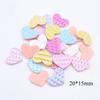 100Pcs 20*15mm PU Heart Applique for Handmade Hat Crafts Clothes Sewing Patches DIY Baby Headwear BB Clips Bow Decor Accessories