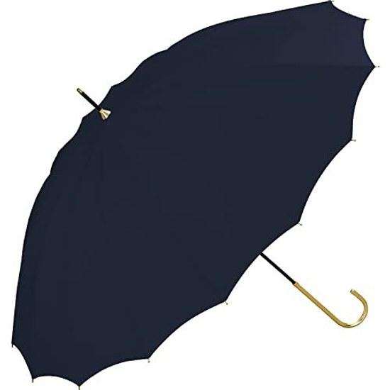 Wpc. Long Umbrella 16-Rib Solid Navy Sun Rain / UV Cut Canopy 55cm Stylish Cute Suitable Commuting School Womens