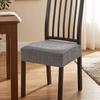Jacquard Fabric Dining Chair Covers Stretch Anti-Slip Elastic Seat Slipcover Dust-Proof Solid Color Chair Seat Protector