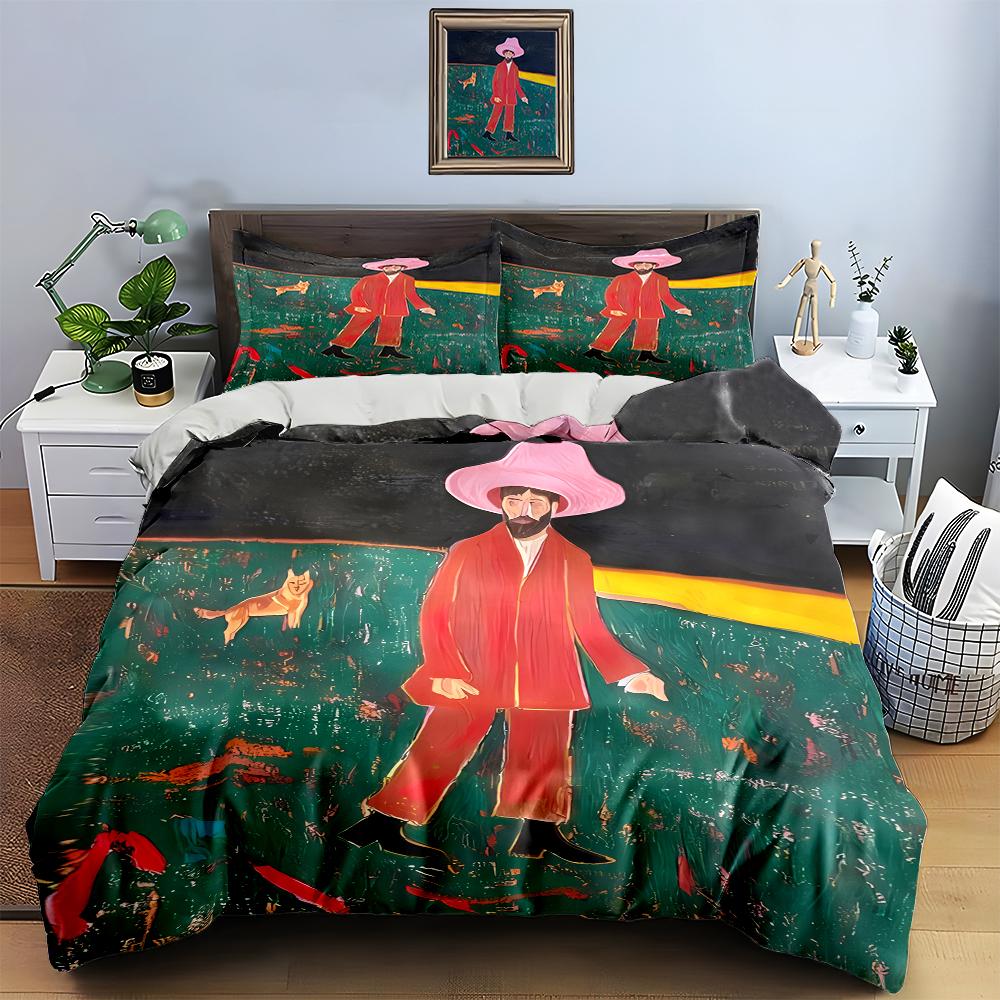 Man Wearing Hat. Bedding Duvet Cover Sets Duvet Covers Pillowcases Gifts (1 * Duvet Cover 2 * Pillowcases, Without Duvet Insert)