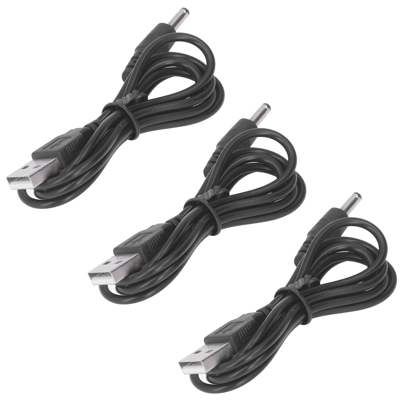 

3Pcs USB Power Cord 3.5x1.35mm Jack Charging Cable Wire Line DC 5V for Fan Phone Speaker