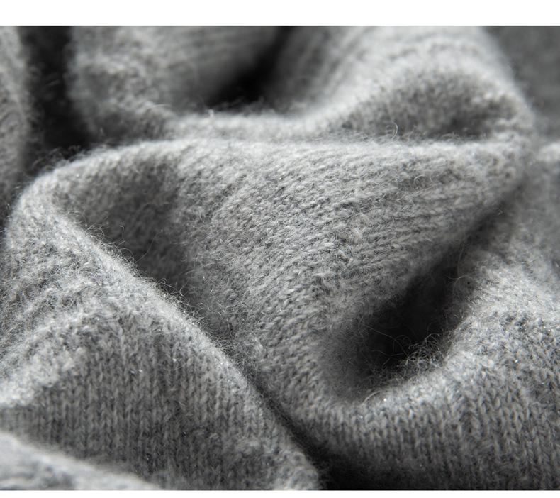 Women's Pure Cashmere Embossed Round Neck Knitwear - New Chinese Style, Loose & Versatile for Autumn/Winter