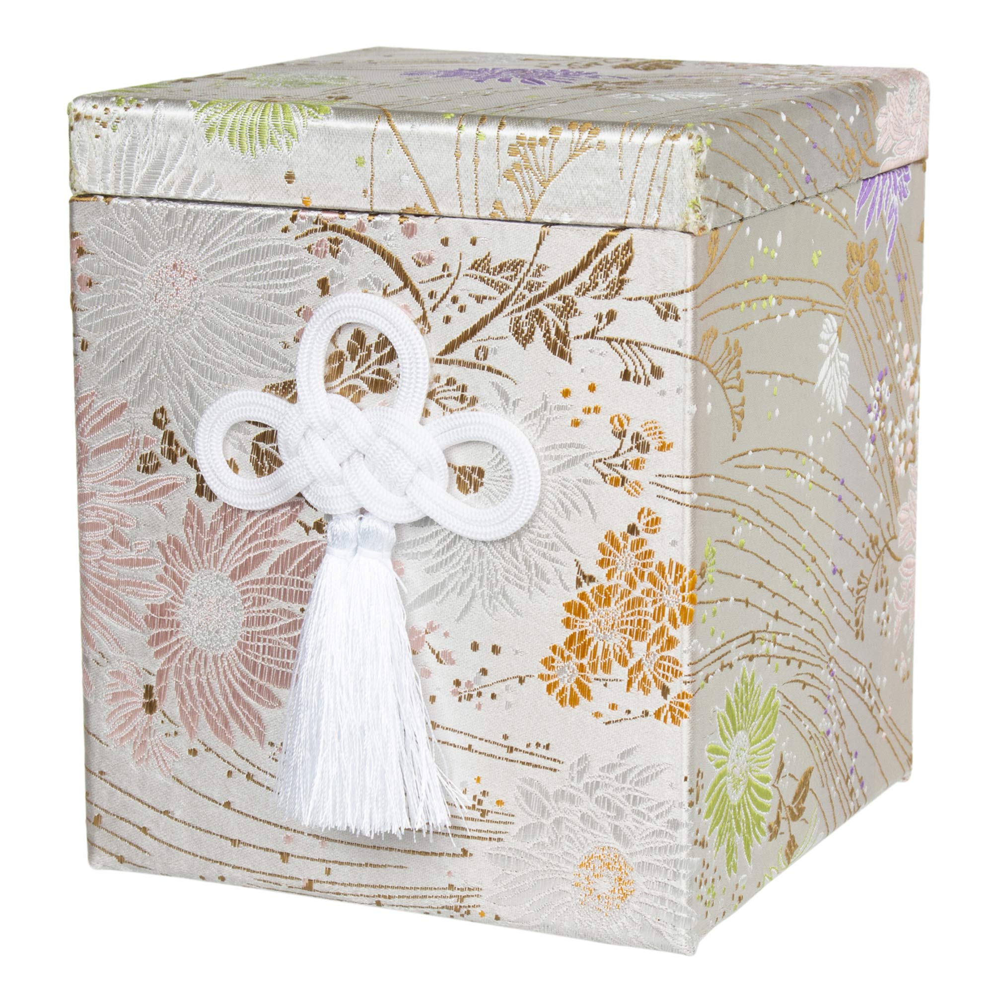 

Setomono Honpo Ashikaga Ash Box, Japanese Flower Design (Silver) [For 4-inch Vase] Width 14.5 x Depth 14.5 x Height 17.1cm