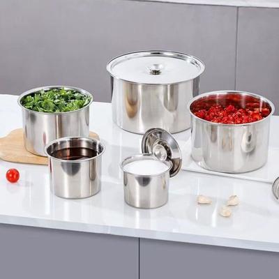 Stainless Steel Seasoning Container Multi-Purpose Kitchen Jar for Oil Storage Spices Herbs Rust-Proof Stackable Cooking Pan