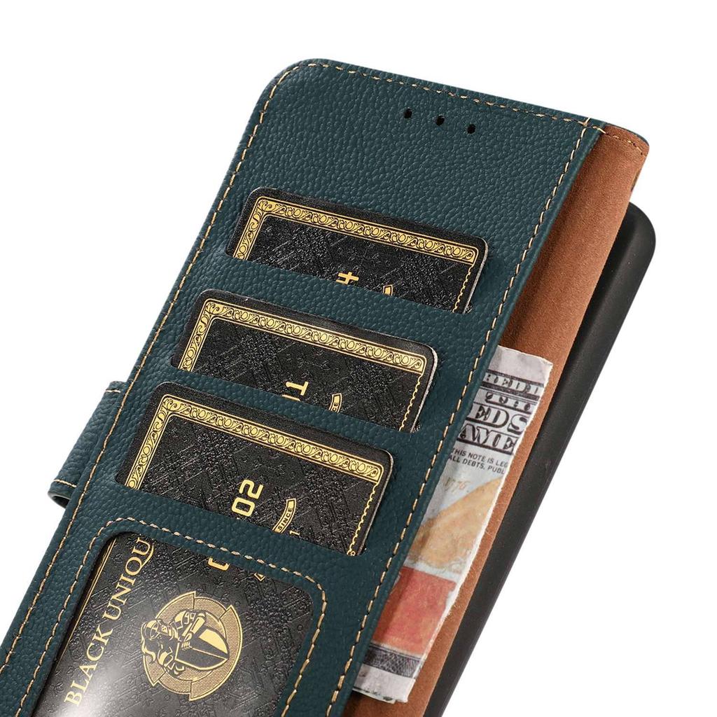 KHAZNEH For Sony Xperia 1 VI Case Wallet RFID Blocking Genuine Cow Leather Phone Cover