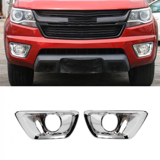 2PCS Front Foglights Fog Lights Lamps Covers For 2014-18 Chevy Colorado Chrome