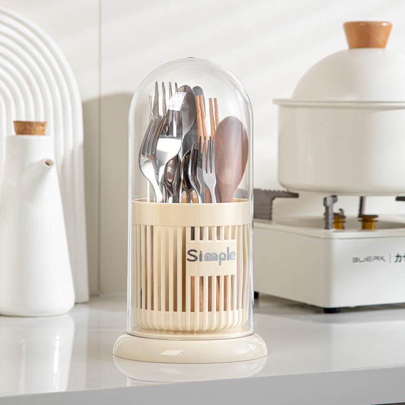 Rotating Makeup Storage Tube: Dustproof Vanity Organizer with Lid for Lipstick, Eyeshadow Brushes & Eyebrow Pencils