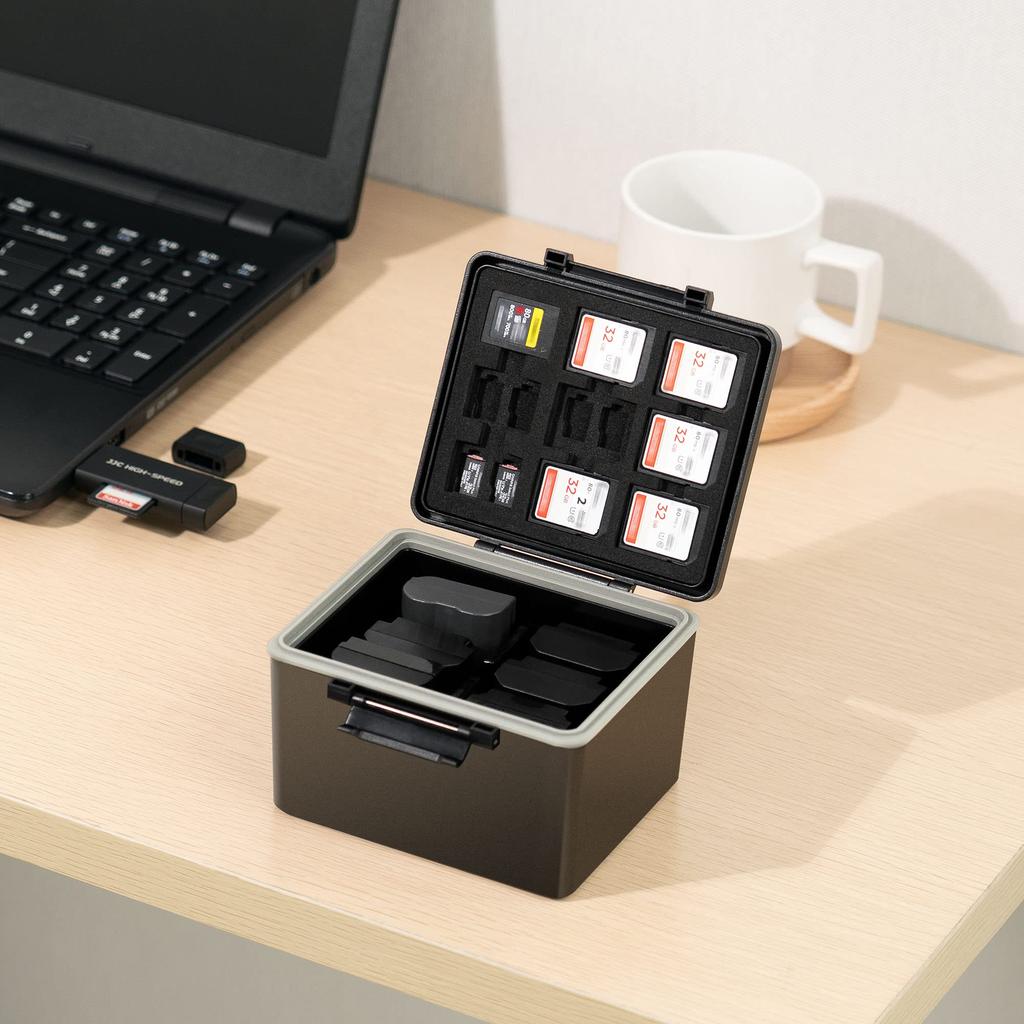 JJC Camera Case for Memory Micro Type and Type B Compatible with Canon Nikon Sony Fujifilm and Includes Battery Storage High-Capacity Cards, SD, SDHC,