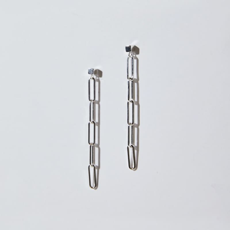 BONAFIDE JEWELRY Square Chain drop Stud Earrings