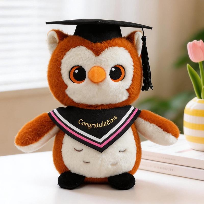 23Cm Jurk Lint Cartoon Uil Pluche Speelgoed Gevuld Afstuderen Bachelor Doctor Dier Maskotte Souvenir Pluche Klasgenoot Cadeau 23cm