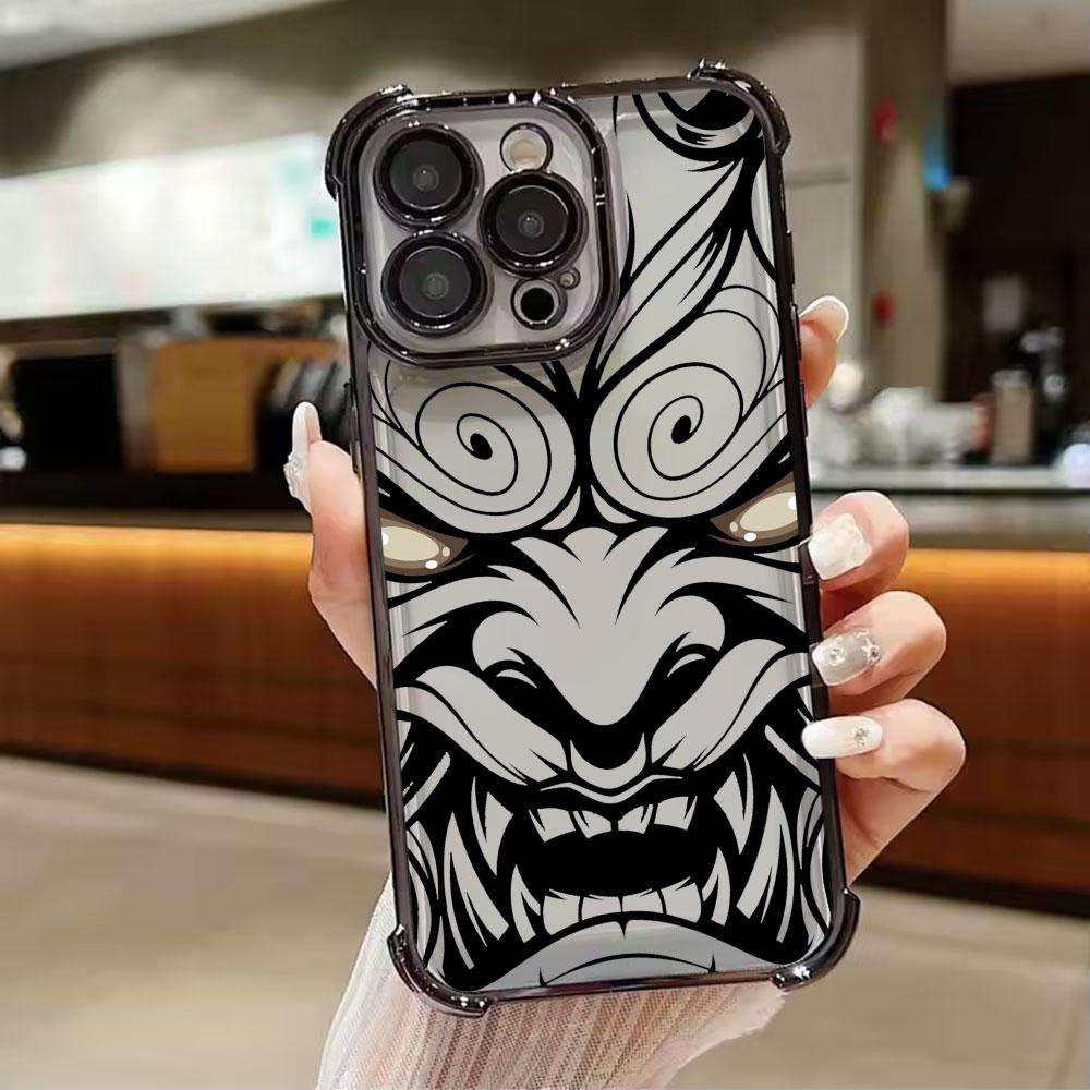 

Hannya Oni Warrior Ghost Mask Phone Case for iPhone 17E 11 13 15 16 17 Pro Max 14 Plus 17Air 16E 13Pro 12 17Pro Soft Clear Cover iPhone 11Pro Max