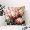 Double Sided Vintage Oil Painting Protea Pillow Cover Boho Floral King Protea Print Soft Throw Pillow Case For Home Decor Gift
